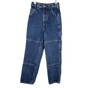 Brandy Melville J Galt Dark-Wash High-Waisted Painter Carpenter Mom Jeans Small